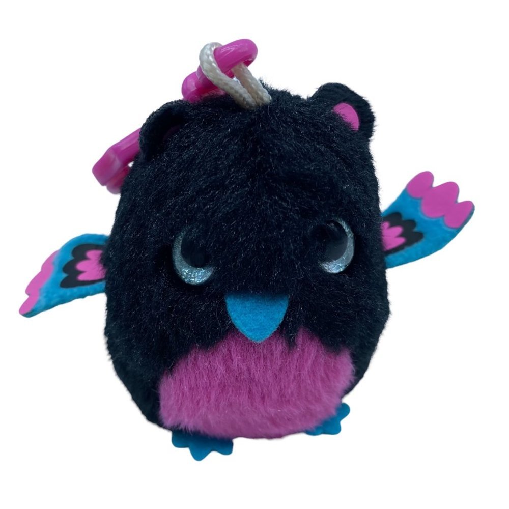 Hatchimals Black Pink Blue Bearakeet with Backpack Clip Plush Stuffed Animal Toy